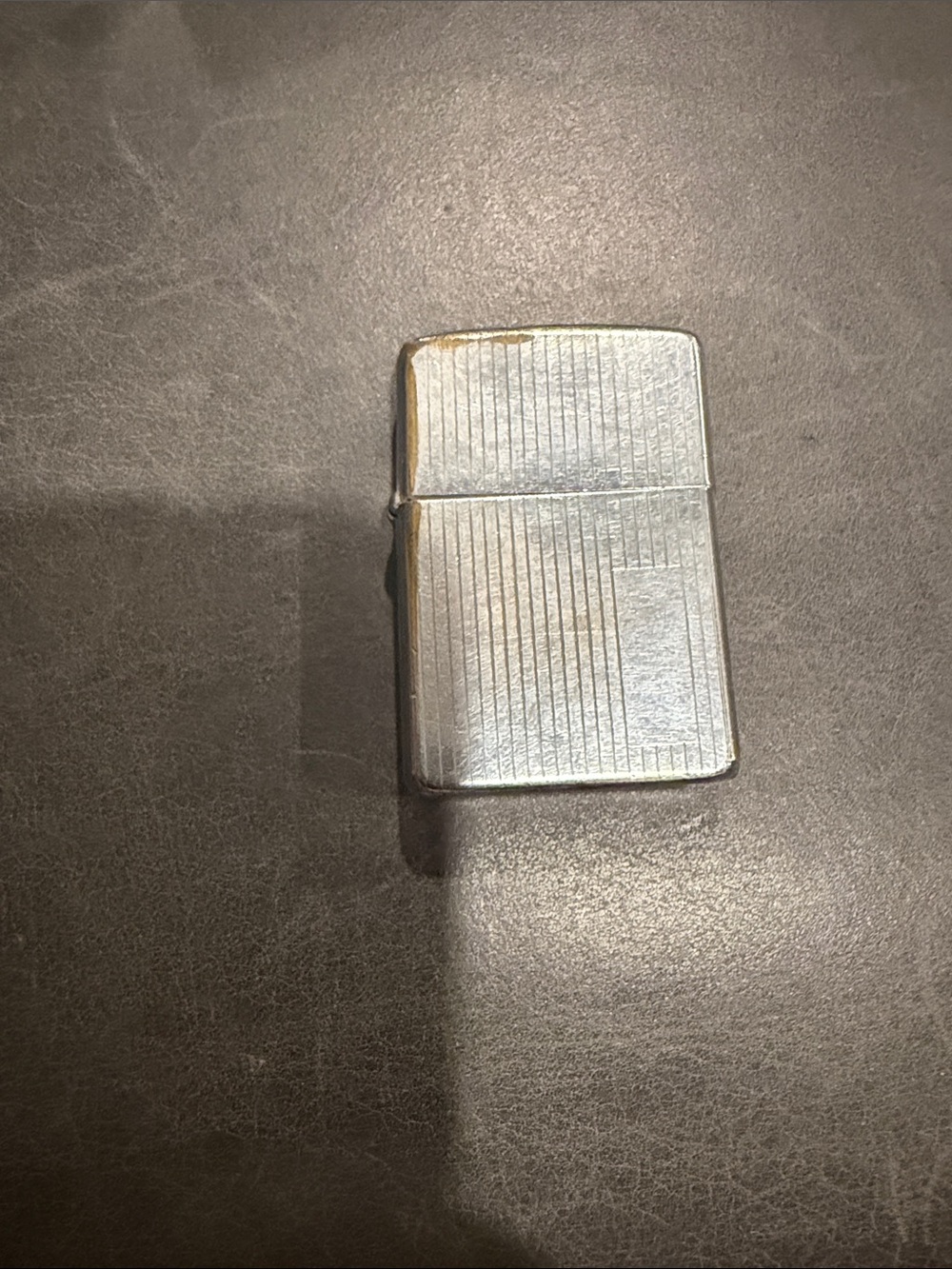 1980s Vintage Zippo Lighter Engine Turned - Ribbed Chrome Vertical Pinstripes